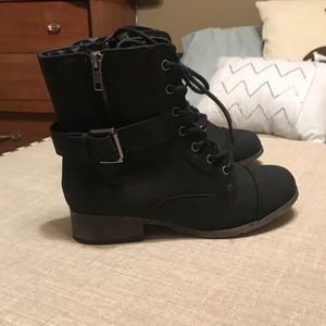 Black combat boots